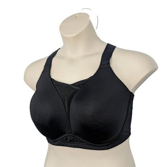 Livi Active Lane Bryant Womens Bra Sports Wireless Medium Impact 42DDD Black - Picture 4 of 7